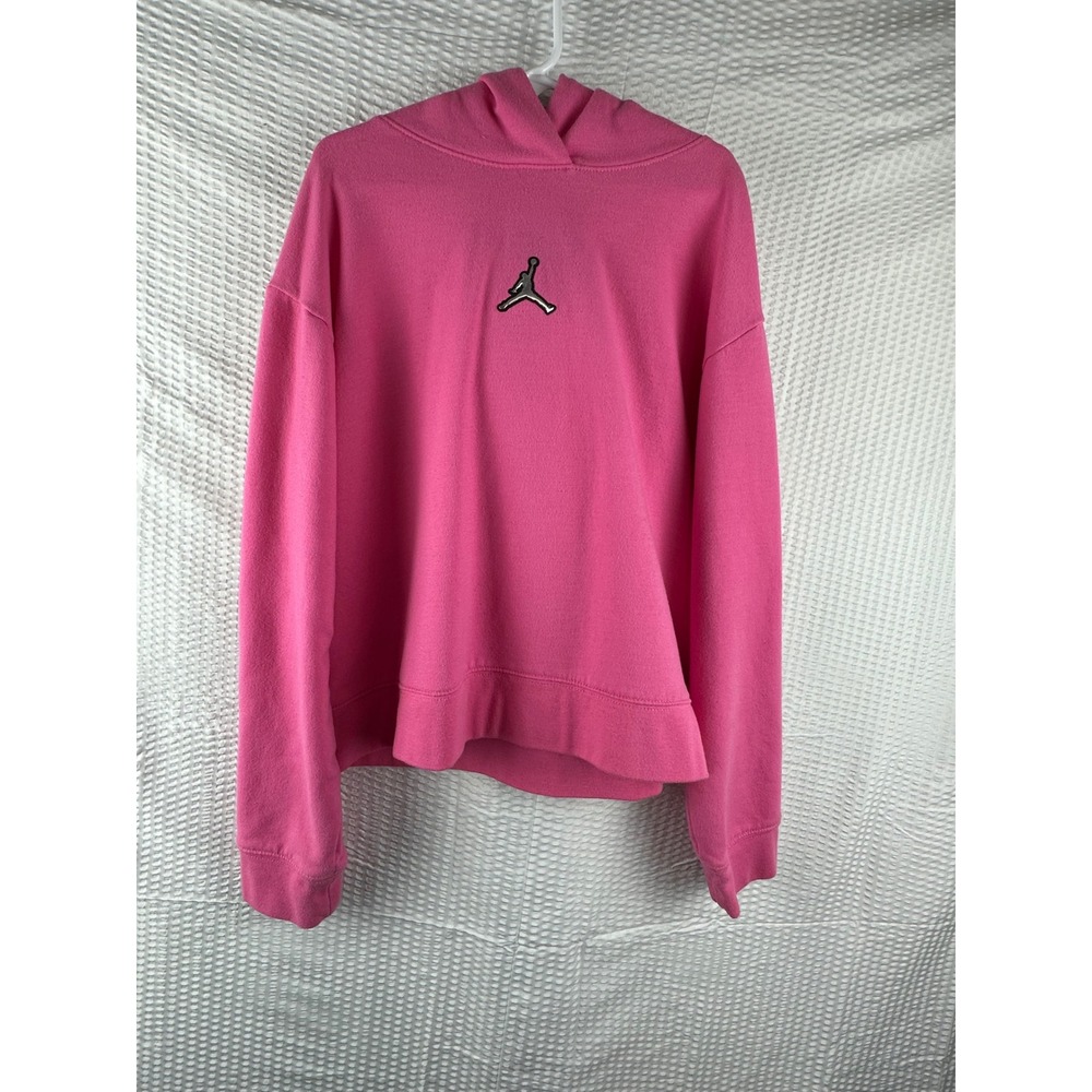 Jordan Pink Cropped Hoodie Sweatshirt Kids Girls Large 12-13‎ Yrs Jumpman Logo